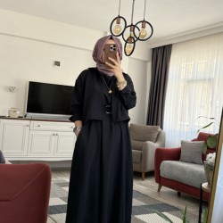 Gömlek elbise siyah