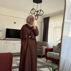 Gömlek elbise kahverengi