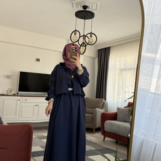 Gömlek elbise lacivert Gömlek elbise lacivert