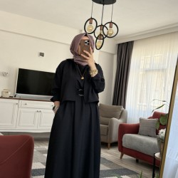 Gömlek elbise siyah