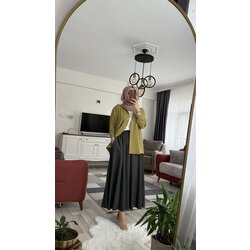 Çizgili kısa gömlek yağyeşil