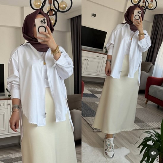 Penye etek ekru