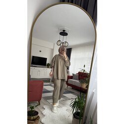 Paça dikişli eşofman haki