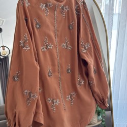 İşlemeli tasarım kimona Soğankabuğu