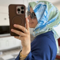 Pamuk vual yaprak desen eşarp