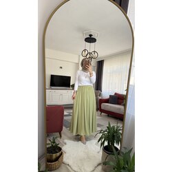 Gofre etek fıstık yeşil