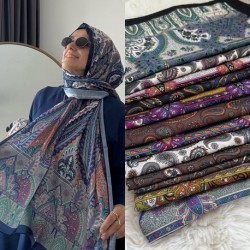 Etnik desen pamuk vual şal